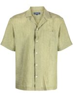 Frescobol Carioca cuban-collar linen shirt - Vert - thumbnail