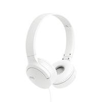 JVC HA-S33UC-W USB-C on-ear hoofdtelefoon, zachte oorkussens, opvouwbaar, met microfoon en 3-knops afstandsbediening, eenzijdige kabel, wit