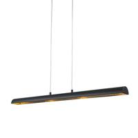 QAZQA Hanglamp zwart met gouden binnenkant incl. LED - Balo 4 - thumbnail