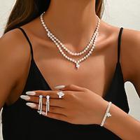 Bruidssieradensets 4 Gesimuleerde diamant 1 Ketting 1 Armband 1 Ring Oorbellen Dames Elegant Stijlvol Klassiek Schattig Klassiek Liefde Kostbaar Sieraden set Voor Bruiloft Lahja Dagelijks Lightinthebox