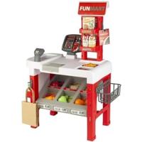 Funville Supermarkt speelgoed, kinderspeelgoed, supermarkt met licht en geluiden, inclusief 47 delen, supermarkt voor kinderen met levensmiddelen, 3 jaar