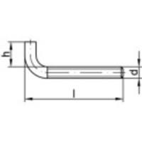 TOOLCRAFT 159602 Rechte schroefhaken 60 mm Galvanisch verzinkt staal 100 stuk(s) - thumbnail