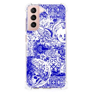 Extreme Case Samsung Galaxy S21 FE Angel Skull Blauw