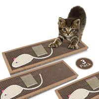 Nobleza - 3 stuks Kartonnen krabpaal voor katten. Mat met kattenkruid. 38 * 12,5 * 1,8 cm