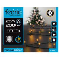 Kerstverlichting - warm wit - 20 meter - 200 led lampjes - groen snoer - 8 functies - thumbnail