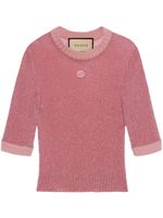 Gucci haut en maille métallisée - Rose