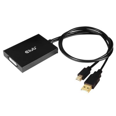 club3D CAC-1130 DisplayPort-kabel Mini-displayport / DVI Adapterkabel Mini DisplayPort-stekker, DVI-D 24+1-polige bus 0.15 m Zwart