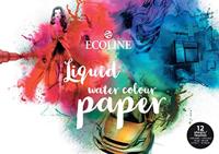 Ecoline Papier DIN A3, 29,7 x 42 cm, blok met 12 vellen, 1-zijdig gelijmd, aquarelpapier, tekenpapier, 290 g/m²