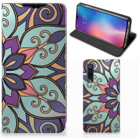 Xiaomi Mi 9 Smart Cover Purple Flower - thumbnail