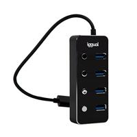 iggual - Type-C-hub 4 poorten - Inclusief vier USB 3.1 4 knoppen tot 5 Gbit/s - Compatibel met Mac OS Windows Linux