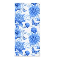 Smart Cover voor OPPO A98 5G Flowers Blue - thumbnail