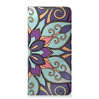 Motorola Moto G52 | Moto G82 Smart Cover Purple Flower - thumbnail