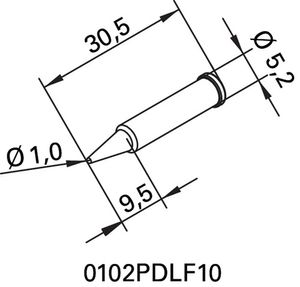 Ersa Soldeertip | potloodtip | breedte 1 mm | 0102 PDLF10/SB | 2 stuks - 0102PDLF10/SB 0102PDLF10/SB