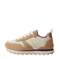 Mango Kids suède sneakers beige/roze