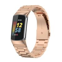 By Qubix - Metalen bandje - Rosé goud - Compatible met Compatible met Fitbit Charge 5 - Fitbit Charge 6 - Compatible fitbit bandje