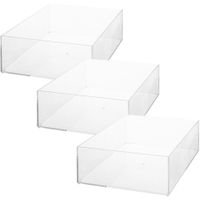 Set van 3x stuks sieraden/make-up houder/box rechthoek 25,5 x 8,5 cm van kunststof