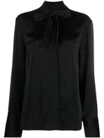 Jil Sander blouse nouée à fini satiné - Noir - thumbnail