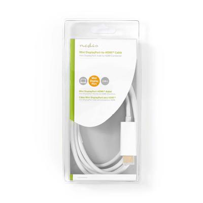 Nedis CCGB37600WT20 video kabel adapter 2 m Mini DisplayPort HDMI Type A (Standaard) Wit