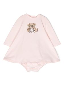 Dolce & Gabbana Kids ensemble robe à motif brodé - Rose