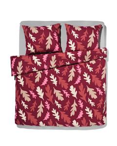 HEMA Dekbedovertrek Flanel 240x200/220 Bladeren Rood (rood)