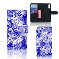 Telefoonhoesje met Naam Huawei P20 Angel Skull Blauw