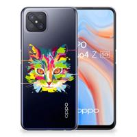 OPPO Reno4 Z | A92s Telefoonhoesje met Naam Cat Color