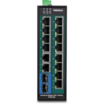 Trendnet TI-PG162 netwerk-switch Unmanaged Gigabit Ethernet (10/100/1000) Power over Ethernet (PoE) Zwart