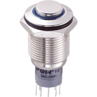 TRU COMPONENTS 701835 LAS2GQH-22ZE/B/12V/N/P Vandalismebestendige drukschakelaar 250 V/AC 3 A 2x aan/aan Continu Blauw 1 stuk(s) - thumbnail