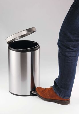 Durable 340023 340023 Prullenbak 5 l (Ø x h) 205 mm x 290 mm RVS Zilver 1 stuk(s)