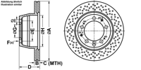 Remschijf ATE, Remschijftype: Geperforeerd / Geventileerd, u.a. für Porsche