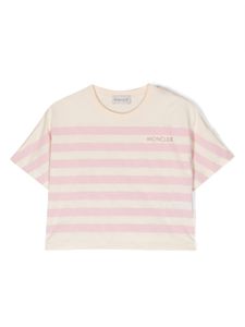 Moncler Enfant t-shirt en coton à logo brodé - Tons neutres