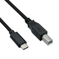 ROLINE USB 2.0 type C kabel, C - B, ST/ST, zwart, 3 m