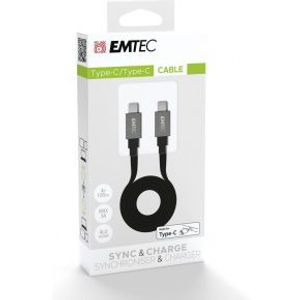 Emtec T700C2 USB-kabel 1,2 m USB C Zwart