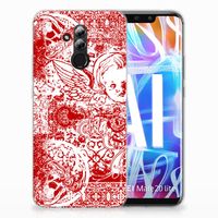 Silicone Back Case Huawei Mate 20 Lite Angel Skull Rood