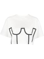 Murmur t-shirt crop à imprimé trompe l'œil - Blanc