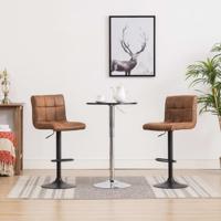 vidaXL Barkrukken 2 st kunstsuède bruin