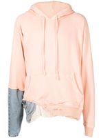 Greg Lauren hoodie en coton à empiècements - Rose