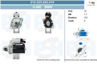 Startmotor / Starter BV PSH, Spanning (Volt)12V, u.a. für BMW - thumbnail