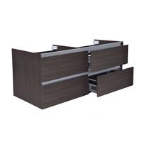 Badkamermeubel Onderkast Vision Hangend 120x50x47cm MDF Houtnerf Grijs Softclose Greeploos