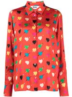 MSGM chemise imprimée à manches longues - Rouge