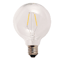 LED lamp filament globe medium 8,5 cm 2W clear