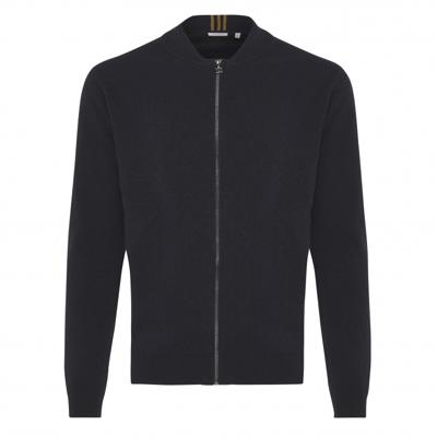 Tresanti Heren Vest Met Rits Navy Wol Regular Fit