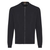 Tresanti Heren Vest Met Rits Navy Wol Regular Fit