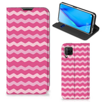 Huawei P40 Lite Hoesje met Magneet Waves Pink - thumbnail