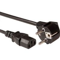 ACT Netsnoer LSZH mains connector CEE 7/7 male (haaks) - C13 zwart 1,5 m - thumbnail