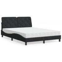 vidaXL Bed met matras fluweel zwart 120x200 cm, bed, bed ombouw, tweepersoonsbed, bedbodem, slaapkamermeubel, 2 persoonsbed, logeerbed, houten bed