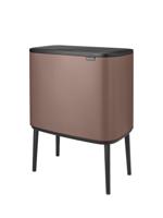 Brabantia bo touch bin 23+11 liter satin taupe