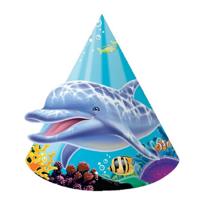 16x Stuks Oceaan Thema Verjaardag Feesthoedjes - Feestartikelen Kinder Feestje
