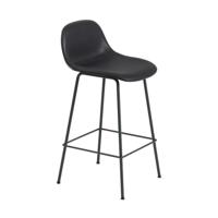 Muuto Fiber barkruk met rugleuning gestoffeerd H65 black