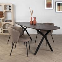 Eettafel Genève Bruin Ovaal 160cm - Giga Meubel